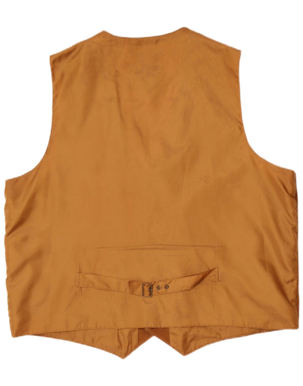 John F Gee Mens Suede Waistcoat XL Brown Leather