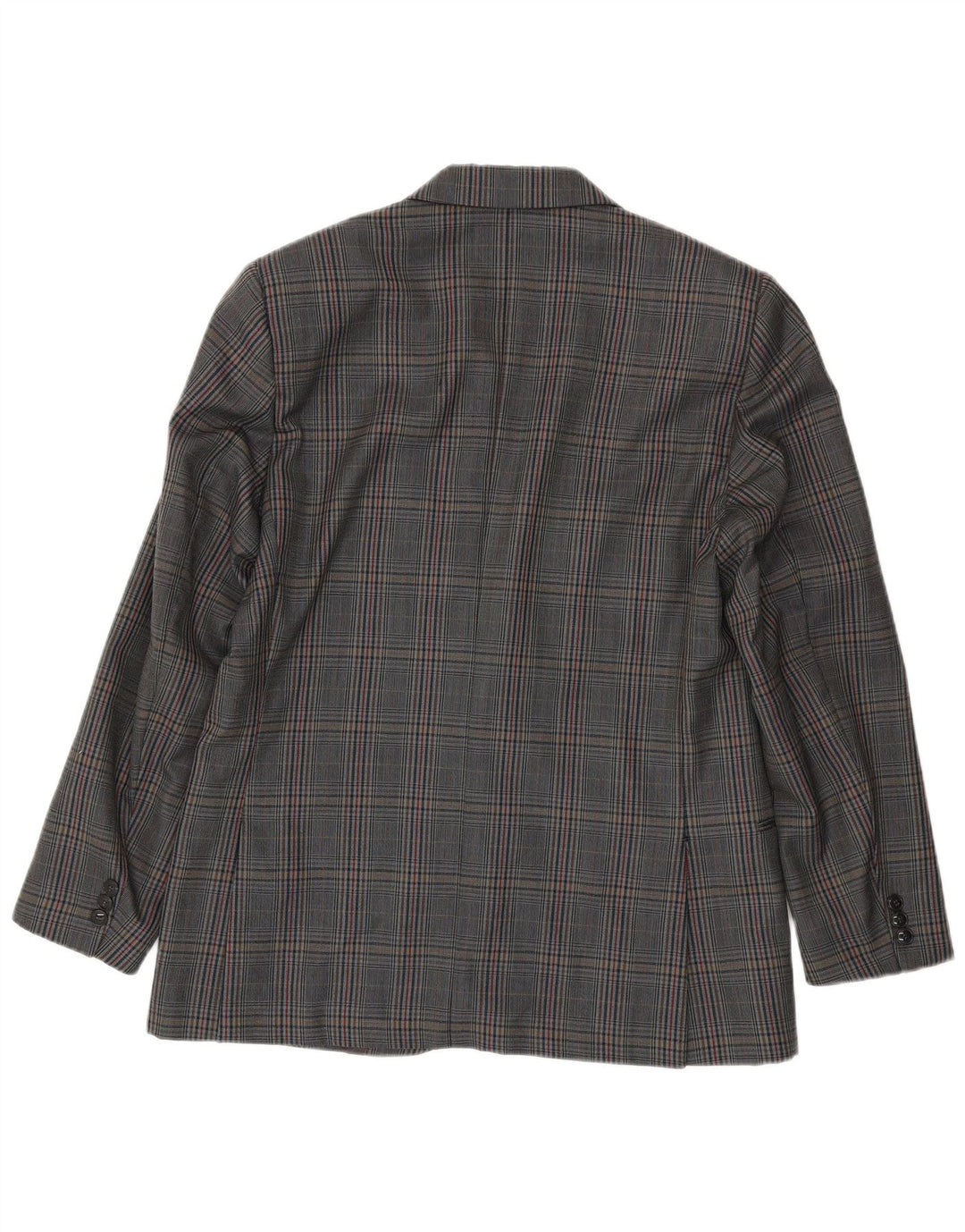 Vintage Mens 2 Button Blazer Jacket IT 50 Large Grey Check Virgin Wool