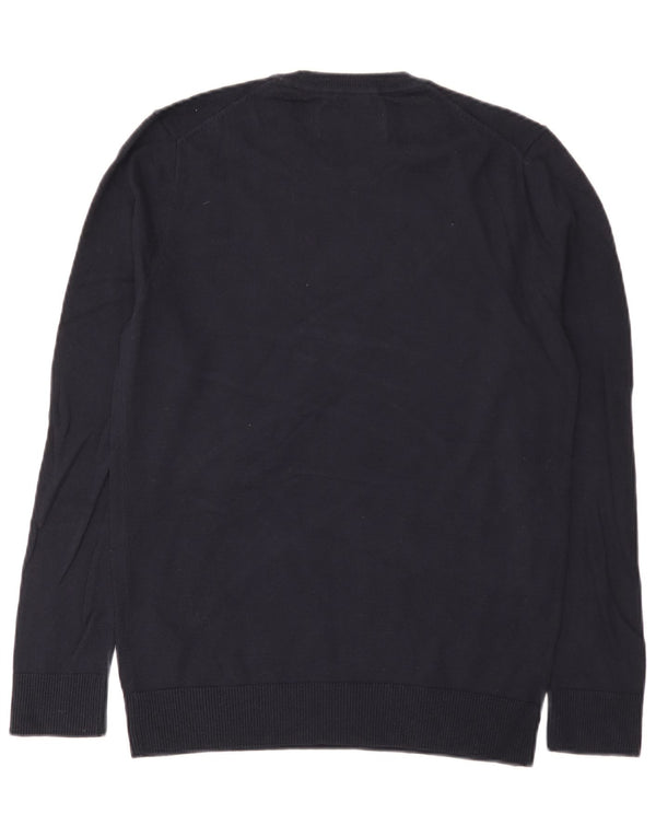 Abercrombie & Fitch Mens Crew Neck Jumper Sweater Medium Navy Blue Cotton