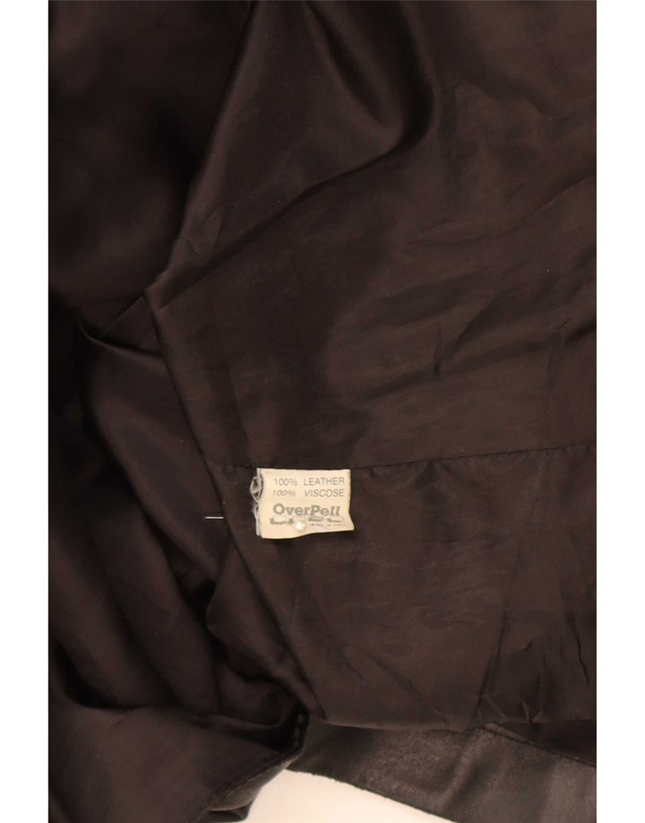 Vintage Mens 3 Button Leather Blazer Jacket UK 38 Medium Black