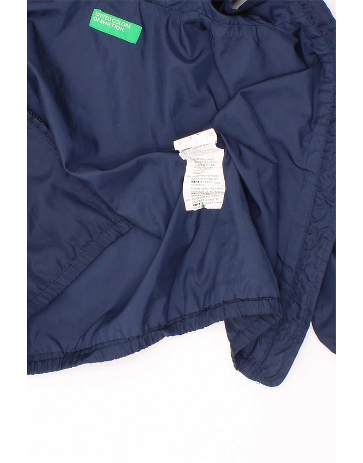 Benetton Baby Boys Hooded Rain Jacket 18-24 Months Navy Blue Polyester