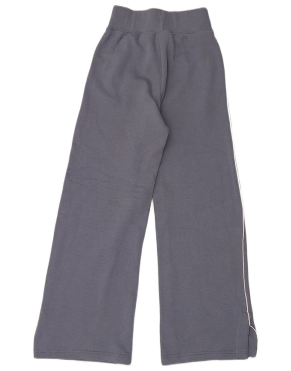 Nike Womens Wide Leg Tracksuit Trousers UK 4 XS Blue Cotton