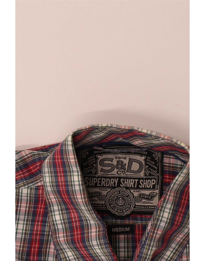 Superdry Mens Short Sleeve Shirt Medium Multicoloured Check Cotton