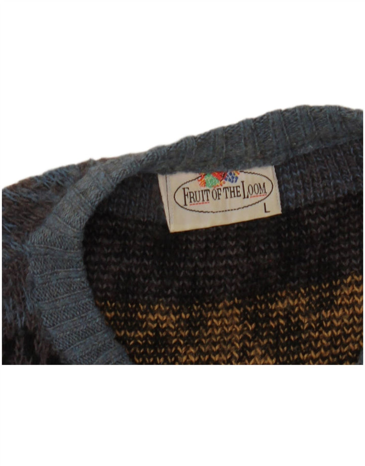 Fruit Of The Loom Mens Crew Neck Jumper Sweater Large Multicoloured