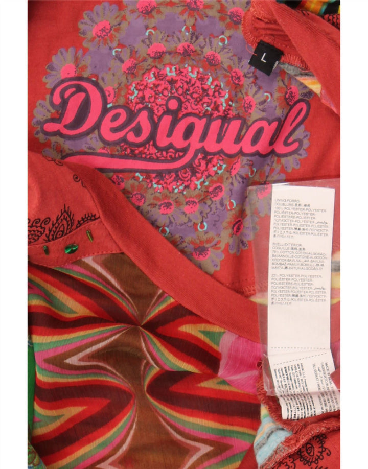 Desigual Womens Graphic Top Long Sleeve UK 16 Large Multicoloured Floral