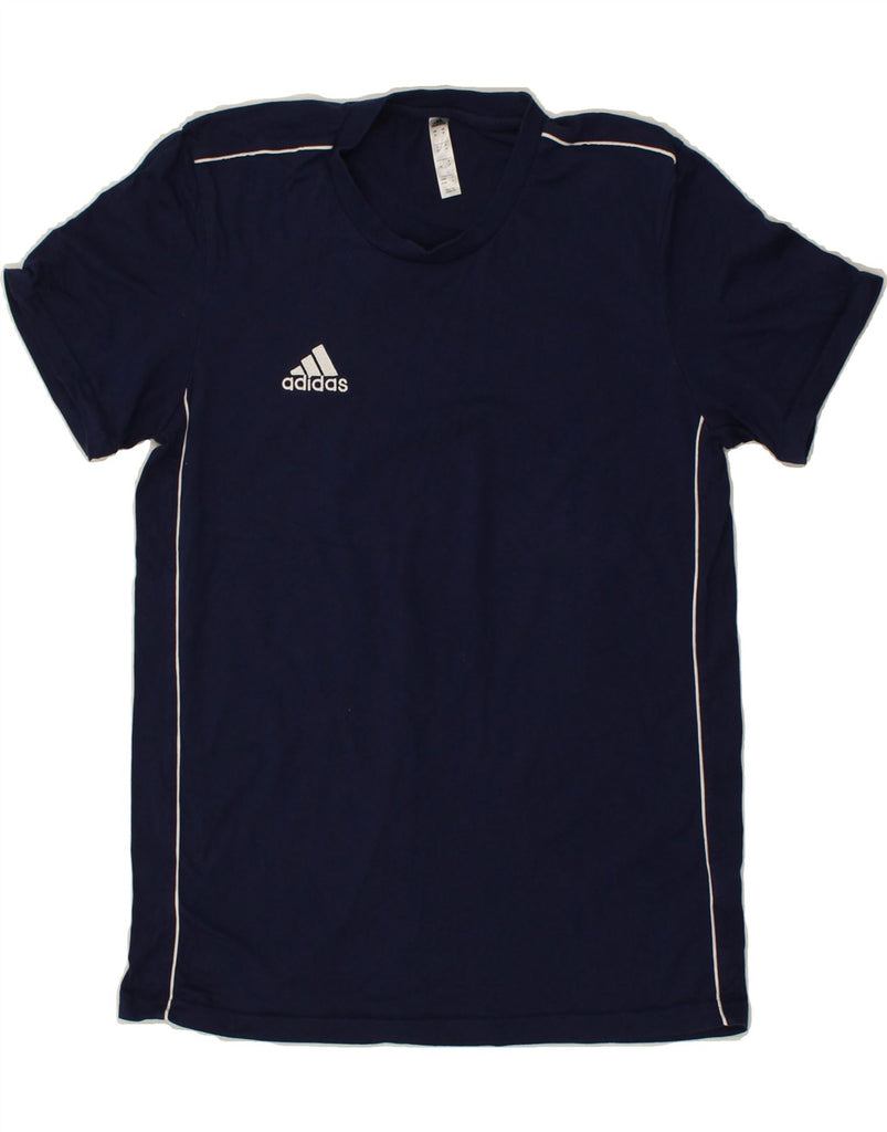 ADIDAS Mens T-Shirt Top Medium Navy Blue Cotton | Vintage Adidas | Thrift | Second-Hand Adidas | Used Clothing | Messina Hembry 