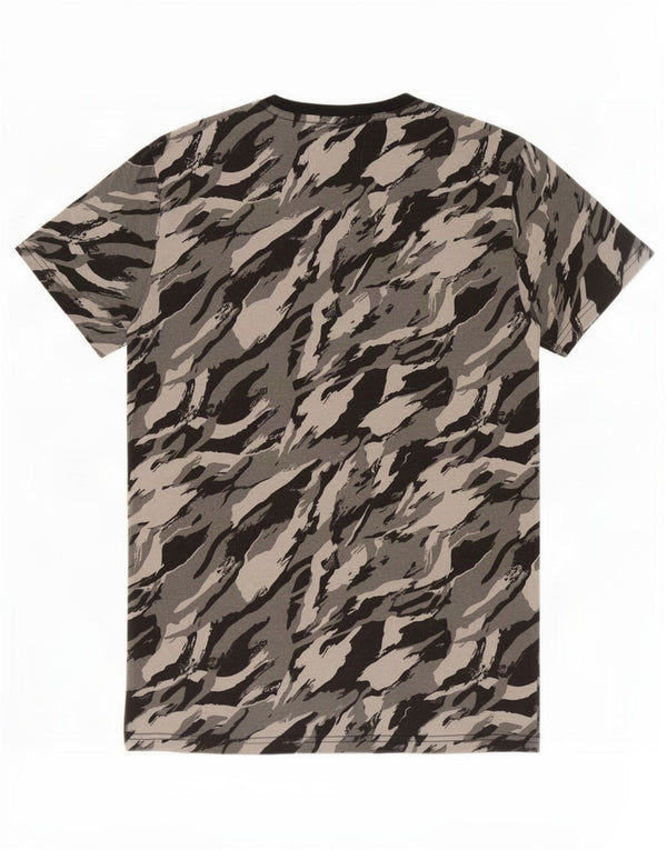 Superdry Mens Graphic T-Shirt Top Medium Grey Animal Print Cotton