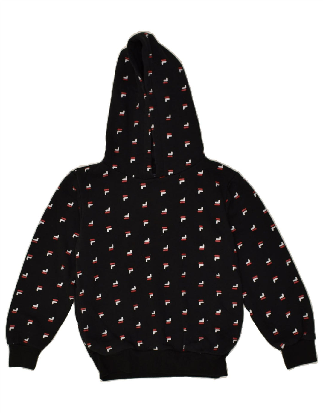 FILA Boys Hoodie Jumper 10-11 Years Black Polyester | Vintage Fila | Thrift | Second-Hand Fila | Used Clothing | Messina Hembry 
