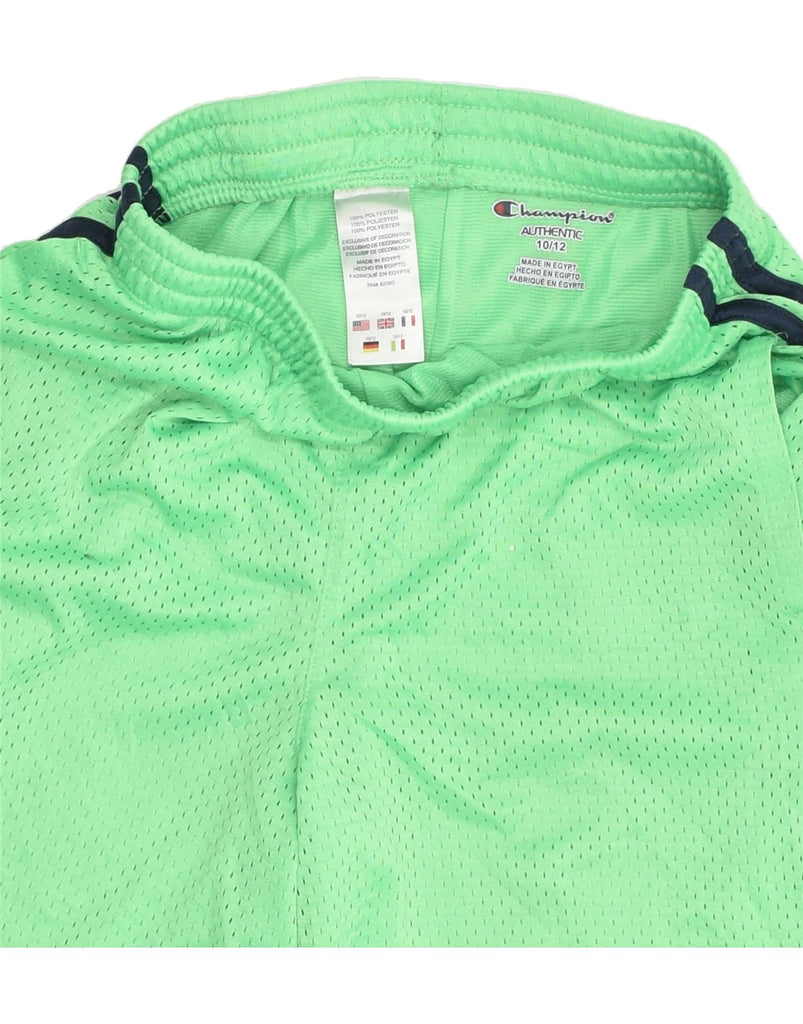 CHAMPION Boys Sport Shorts 10-11 Years Green Polyester | Vintage Champion | Thrift | Second-Hand Champion | Used Clothing | Messina Hembry 