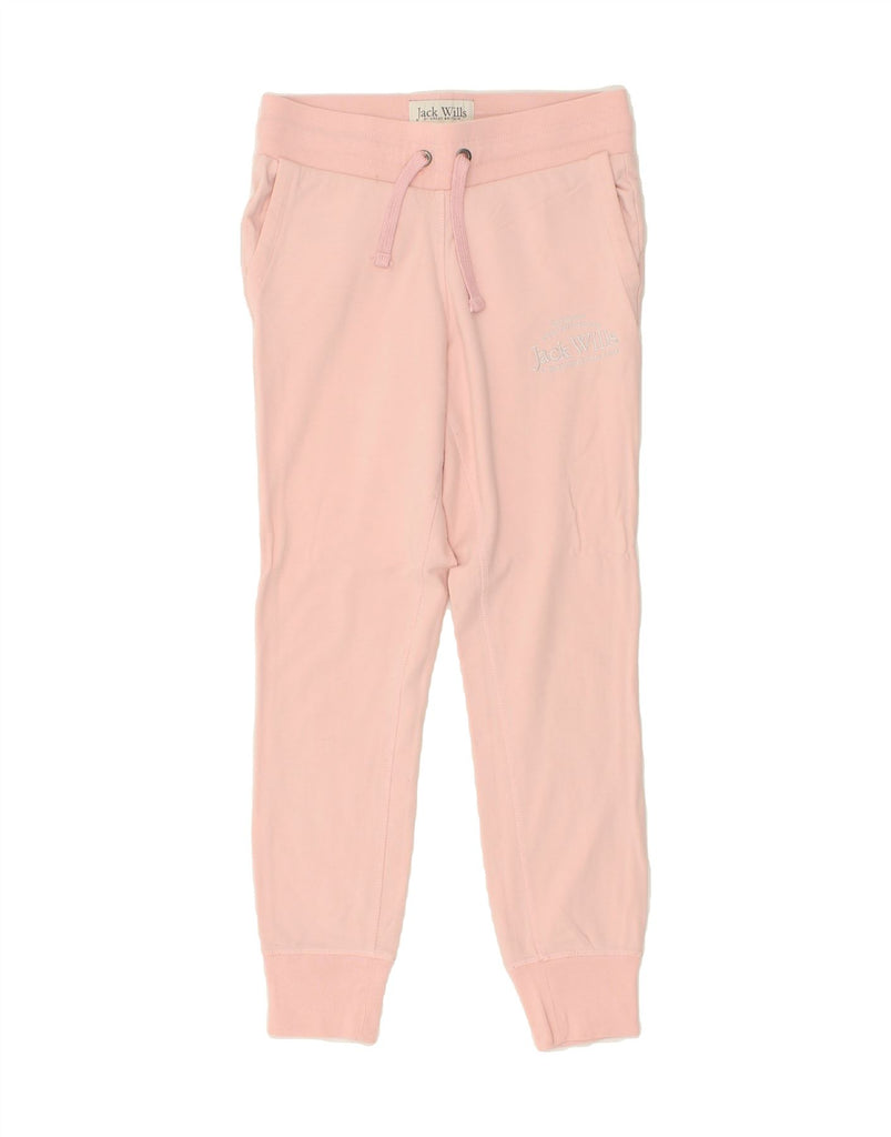 JACK WILLS Womens Graphic Tracksuit Trousers Joggers UK 8 Small Pink | Vintage Jack Wills | Thrift | Second-Hand Jack Wills | Used Clothing | Messina Hembry 