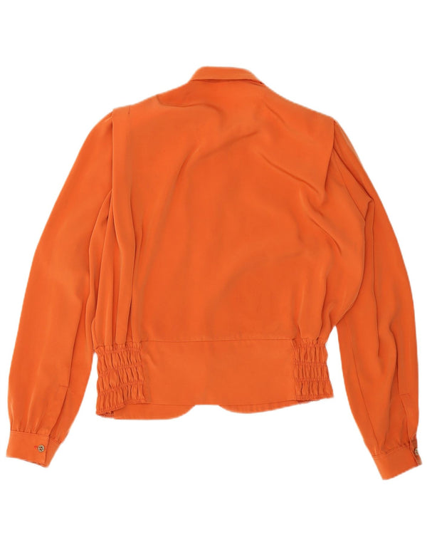Vintage Womens Oversized Shirt Blouse UK 10 Small Orange