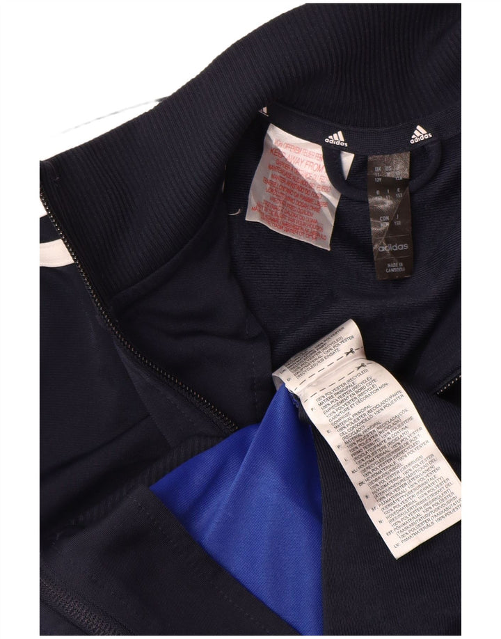 ADIDAS Boys Aeroready Tracksuit Top Jacket 11-12 Years Navy Blue