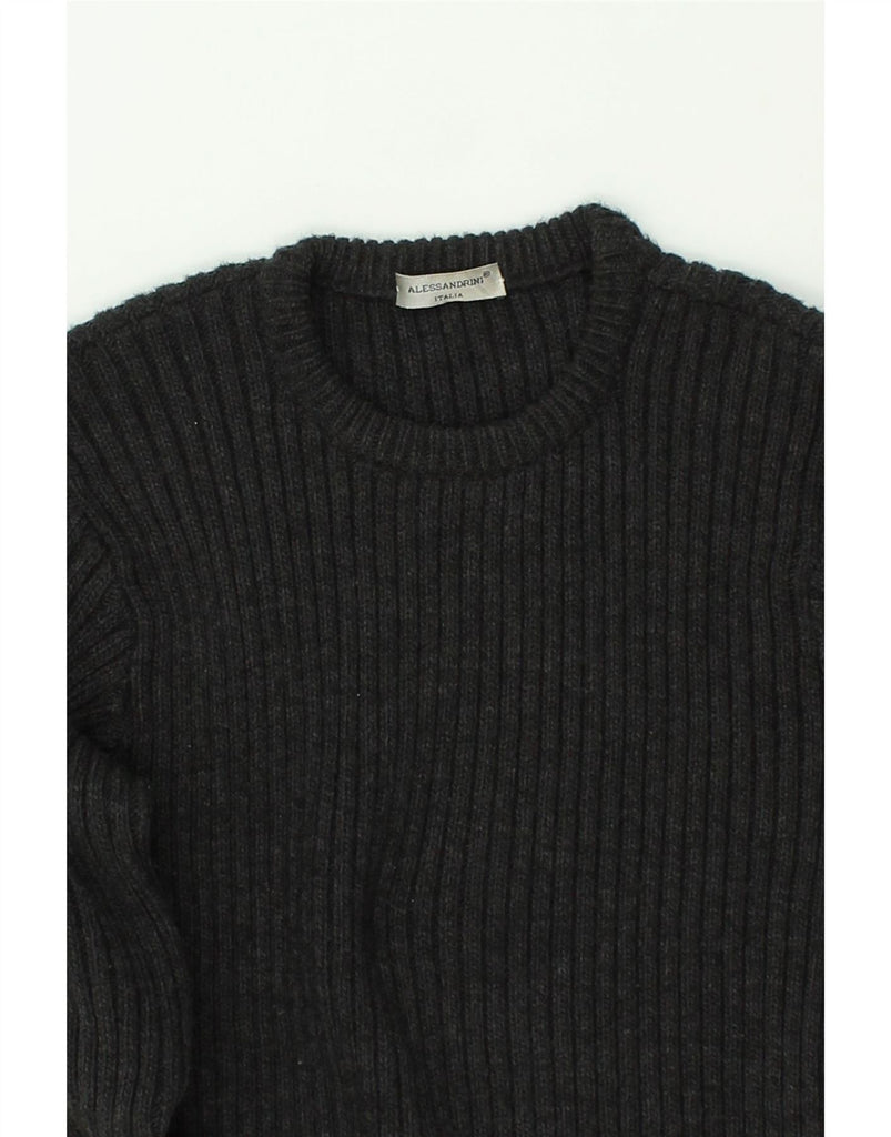 VINTAGE Mens Crew Neck Jumper Sweater Small Black Wool | Vintage Vintage | Thrift | Second-Hand Vintage | Used Clothing | Messina Hembry 