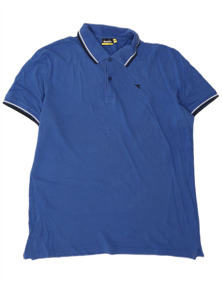 Diadora Mens Polo Shirt 3XL Blue Cotton