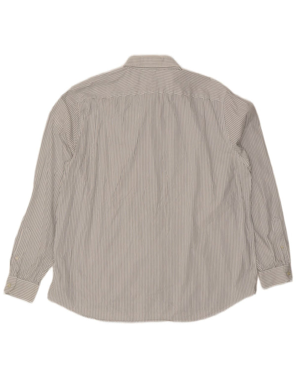 Lacoste Mens Classic Fit Shirt Size 45 XL White Pinstripe Cotton