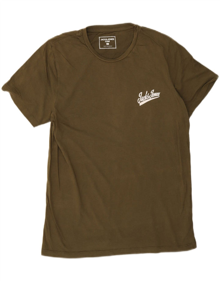 Jack & Jones Mens T-Shirt Top Large Khaki Cotton