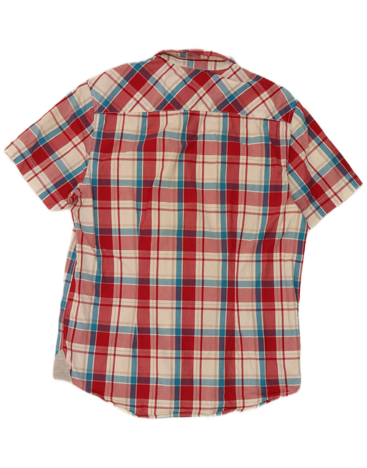 Napapijri Mens Short Sleeve Shirt Large Red Check Cotton