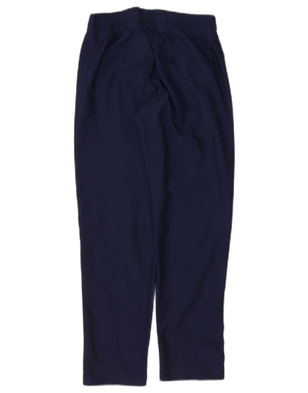UNDER ARMOUR Boys Tracksuit Trousers 7-8 Years Small Navy Blue Polyester