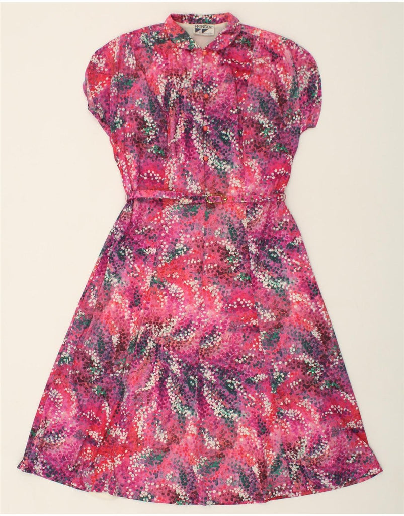 VINTAGE Womens A-Line Dress EU 38 Medium Pink Spotted Polyamide Vintage Vintage and Second-Hand Vintage from Messina Hembry 