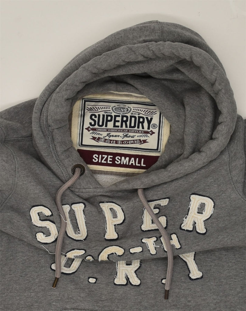 SUPERDRY Mens Graphic Hoodie Jumper Small Grey Cotton | Vintage Superdry | Thrift | Second-Hand Superdry | Used Clothing | Messina Hembry 