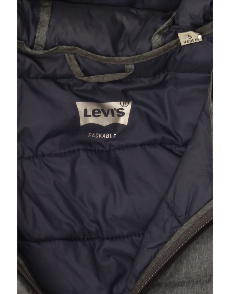LEVI'S Mens Hooded Padded Jacket UK 36 Small Grey Polyester Vintage Levi's and Second-Hand Levi's from Messina Hembry 