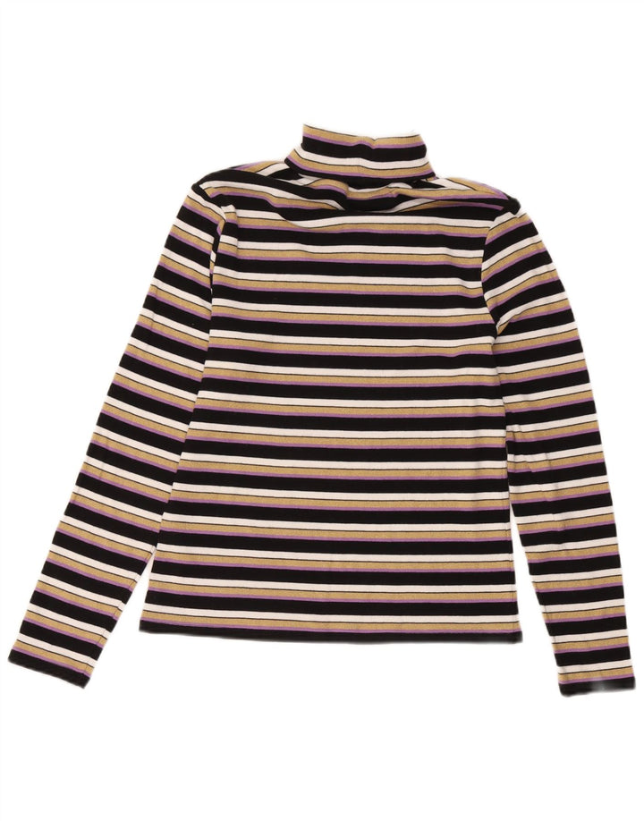 Marks & Spencer Womens Top Long Sleeve UK 14 Medium Multicoloured Striped