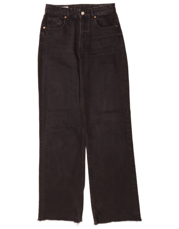 Zara Womens High Rise Straight Jeans EU 38 Small W28 L34 Black