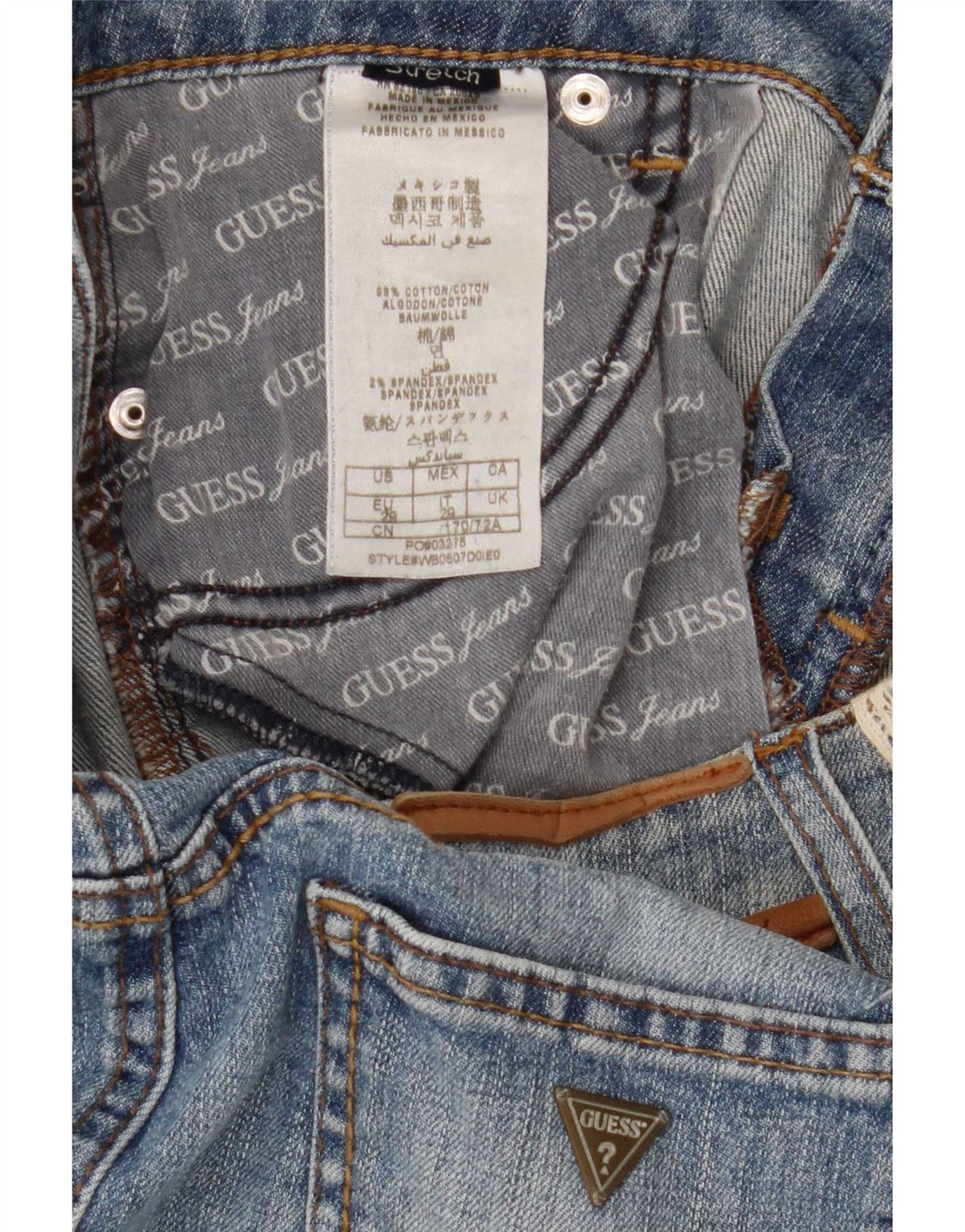 Guess Womens Low Waist Mini Denim Skirt W29 Medium Blue Cotton