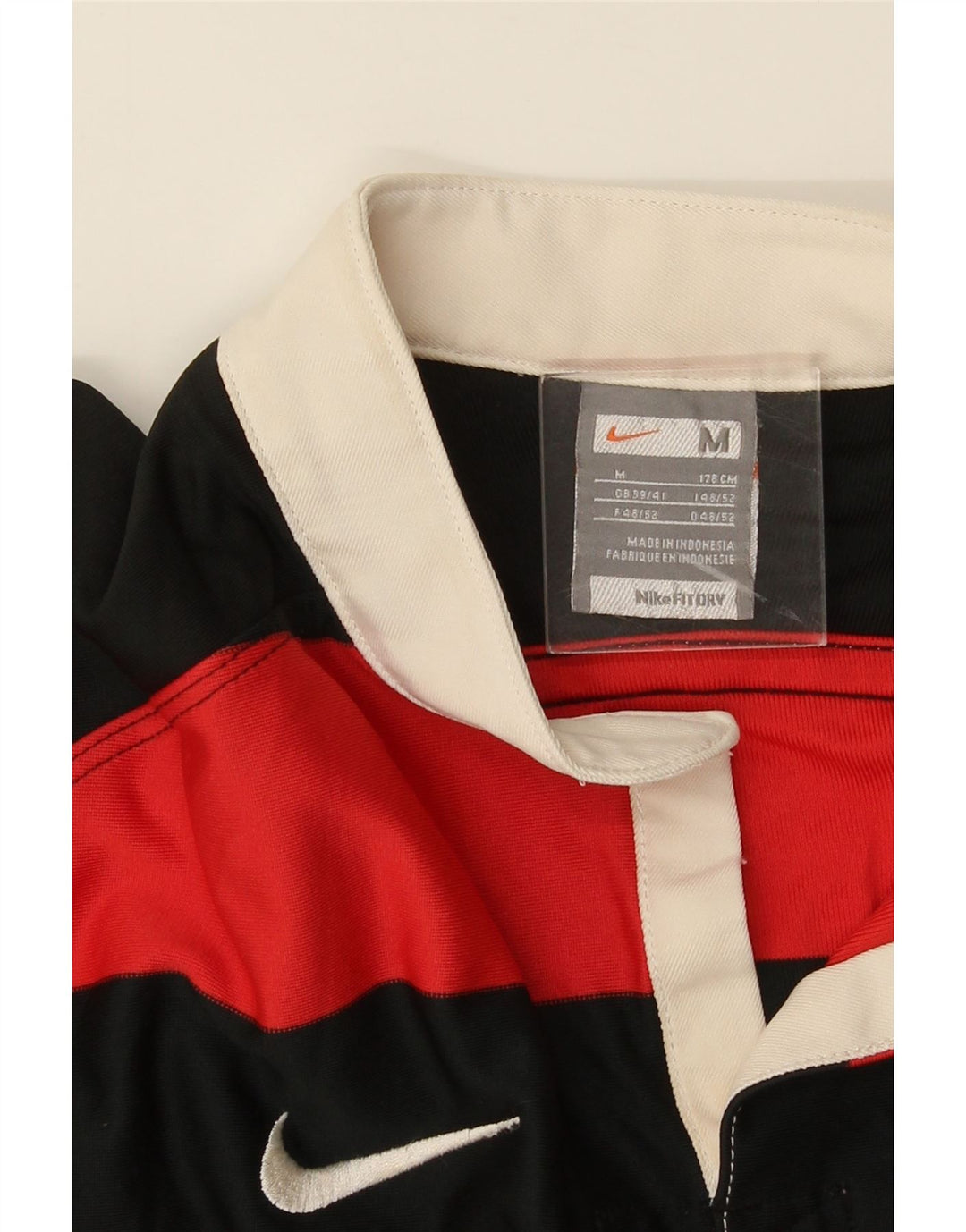 NIKE Mens Graphic T-Shirt Top Medium Red Striped
