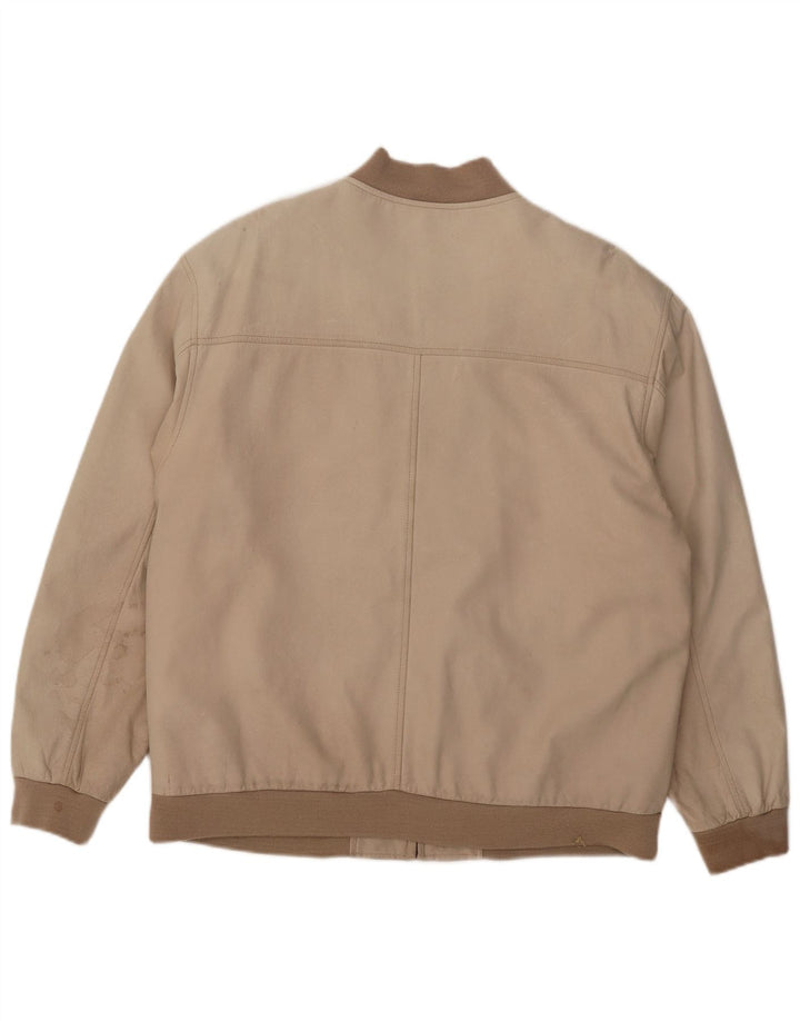 WESTBURY Mens Leather Jacket UK 38 Medium Beige Leather
