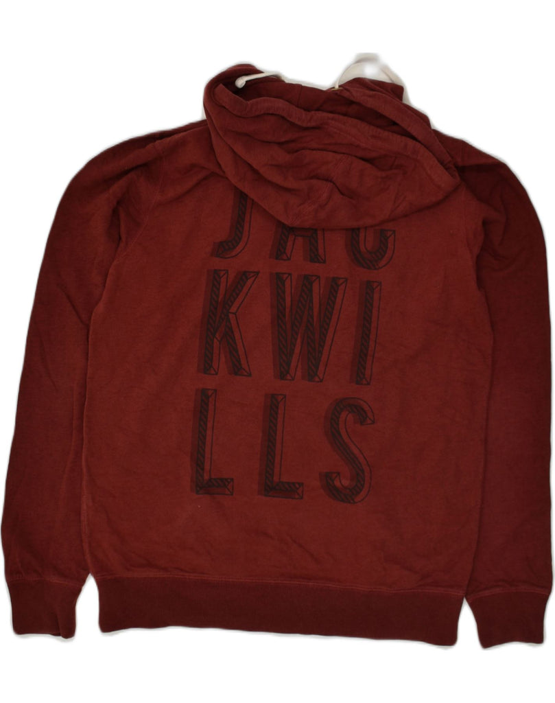 JACK WILLS Mens Graphic Hoodie Jumper Medium Burgundy | Vintage Jack Wills | Thrift | Second-Hand Jack Wills | Used Clothing | Messina Hembry 