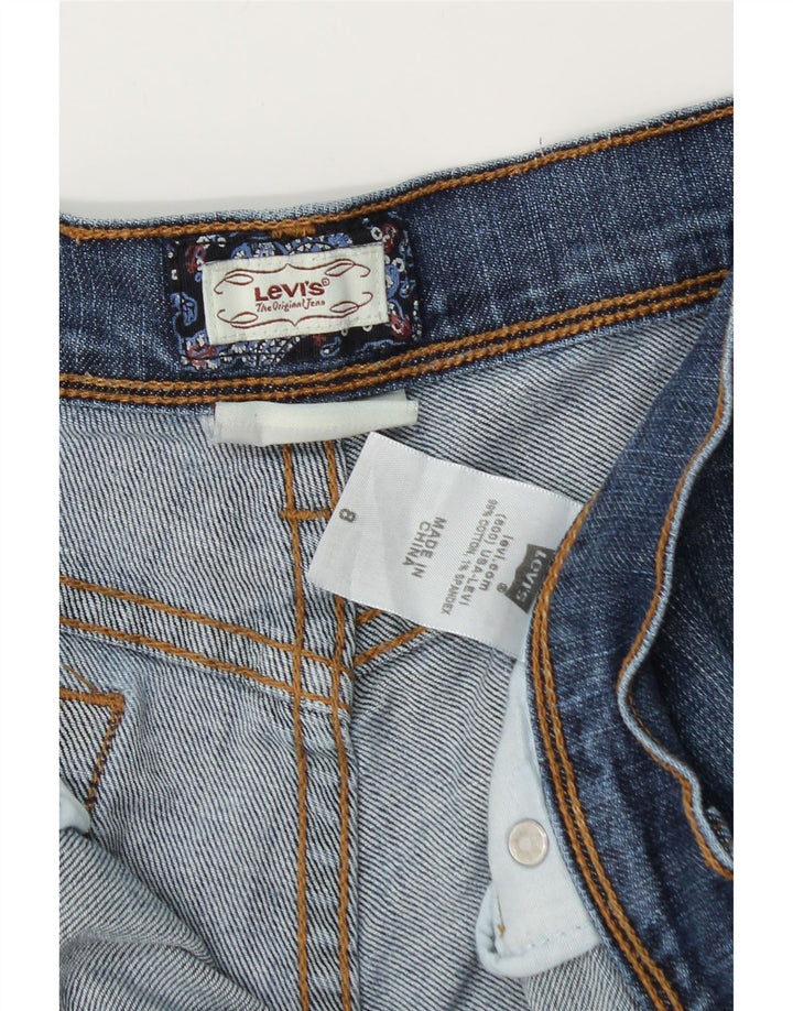 LEVI'S Womens Bermuda Distressed Denim Shorts US 8 Medium W28 Blue Cotton
