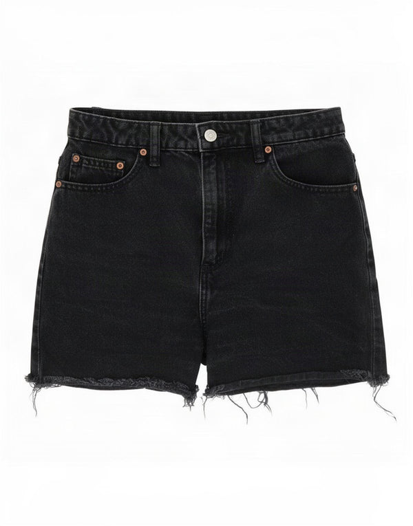 Lee Womens Mom High Rise Denim Shorts US 9 Medium W26 Black