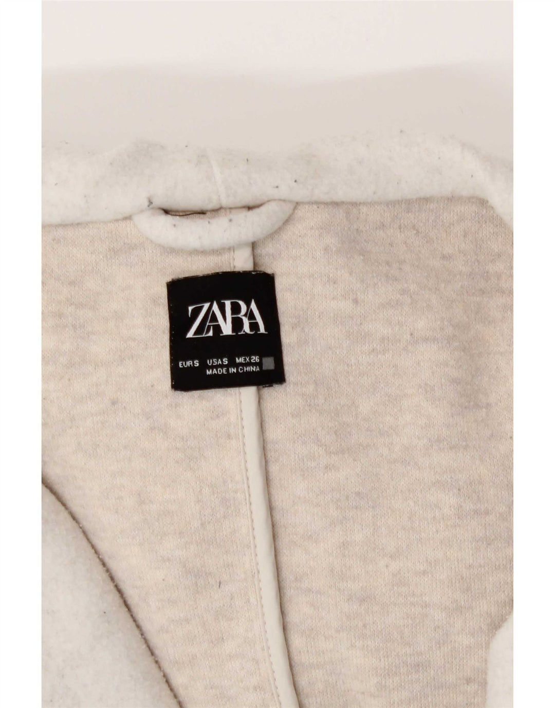 Zara Womens Hooded Oversized Double Breasted Coat UK 10 Small Beige