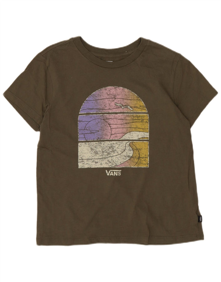 Vans Boys Graphic T-Shirt Top 10-11 Years Medium Khaki Cotton