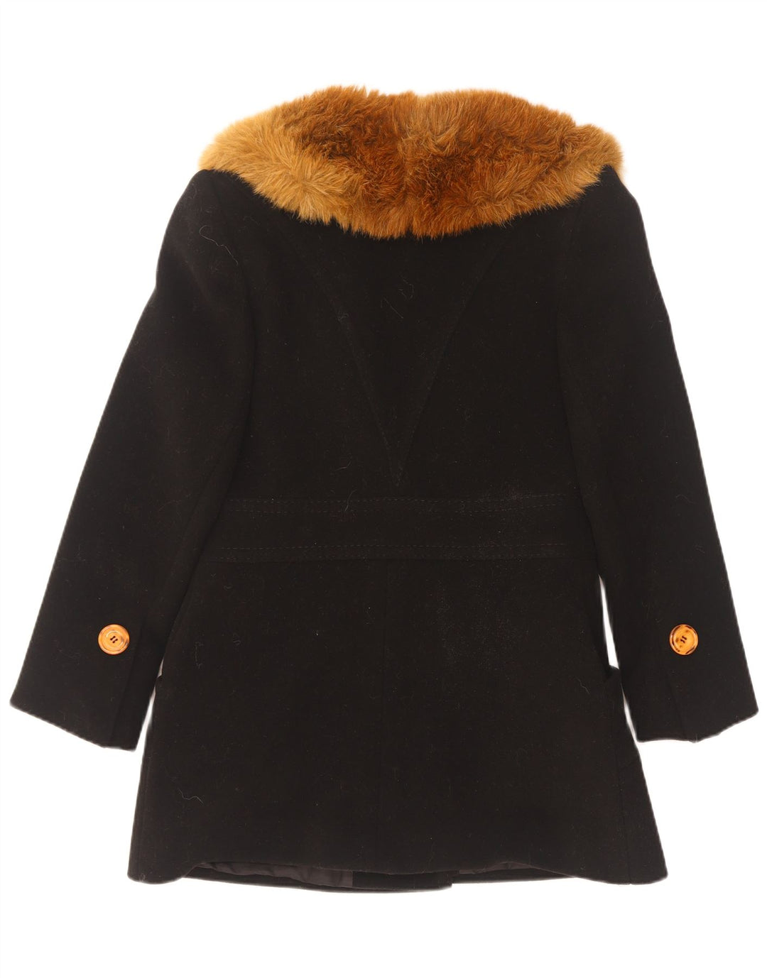 Vintage Womens Overcoat EU 38 Medium Black Wool