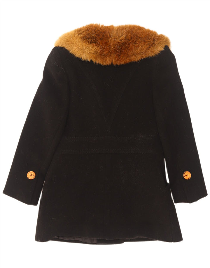 Vintage Womens Overcoat EU 38 Medium Black Wool