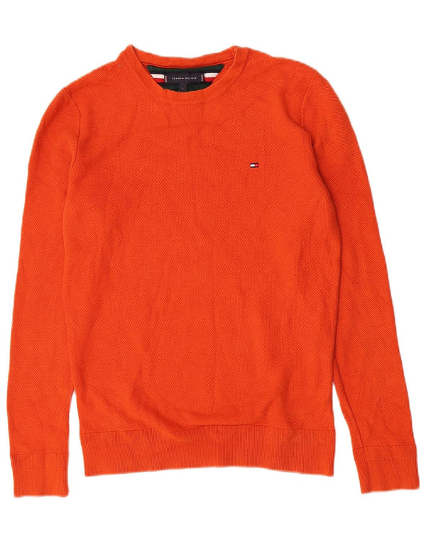 Tommy Hilfiger Mens Crew Neck Jumper Sweater Small Orange