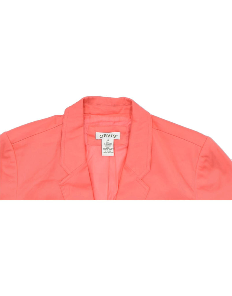 ORVIS Womens 2 Button Blazer Jacket UK 14 XL Pink Cotton | Vintage | Thrift | Second-Hand | Used Clothing | Messina Hembry 