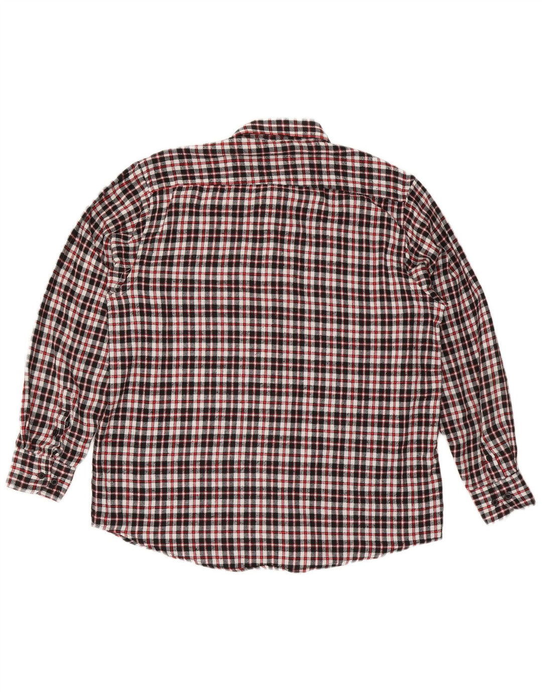 Vintage Mens Flannel Shirt Size 17 1/2 44 XL Red Check