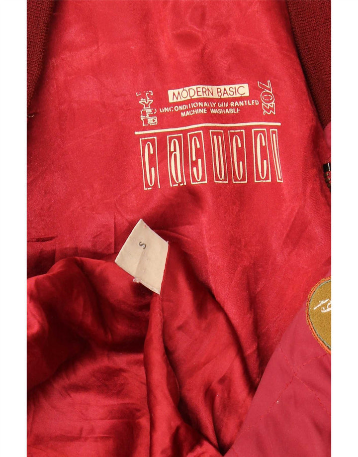 Casucci Mens Loose Fit Bomber Jacket UK 36 Small Red Colourblock Polyester