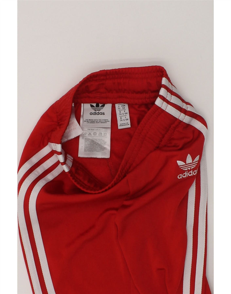 ADIDAS Baby Boys Tracksuit Trousers 6-9 Months Red Polyester | Vintage Adidas | Thrift | Second-Hand Adidas | Used Clothing | Messina Hembry 