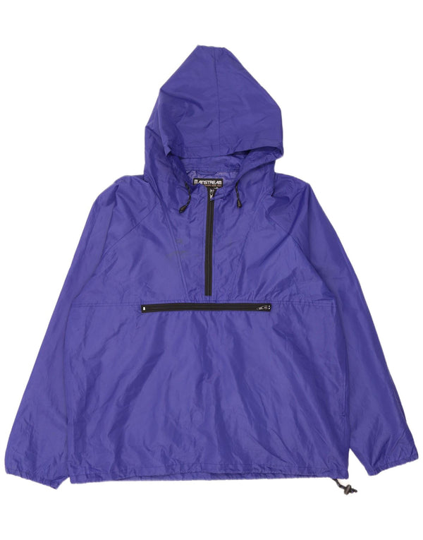 Vintage Mens Hooded Pullover Rain Jacket UK 40 Large Purple Polyester