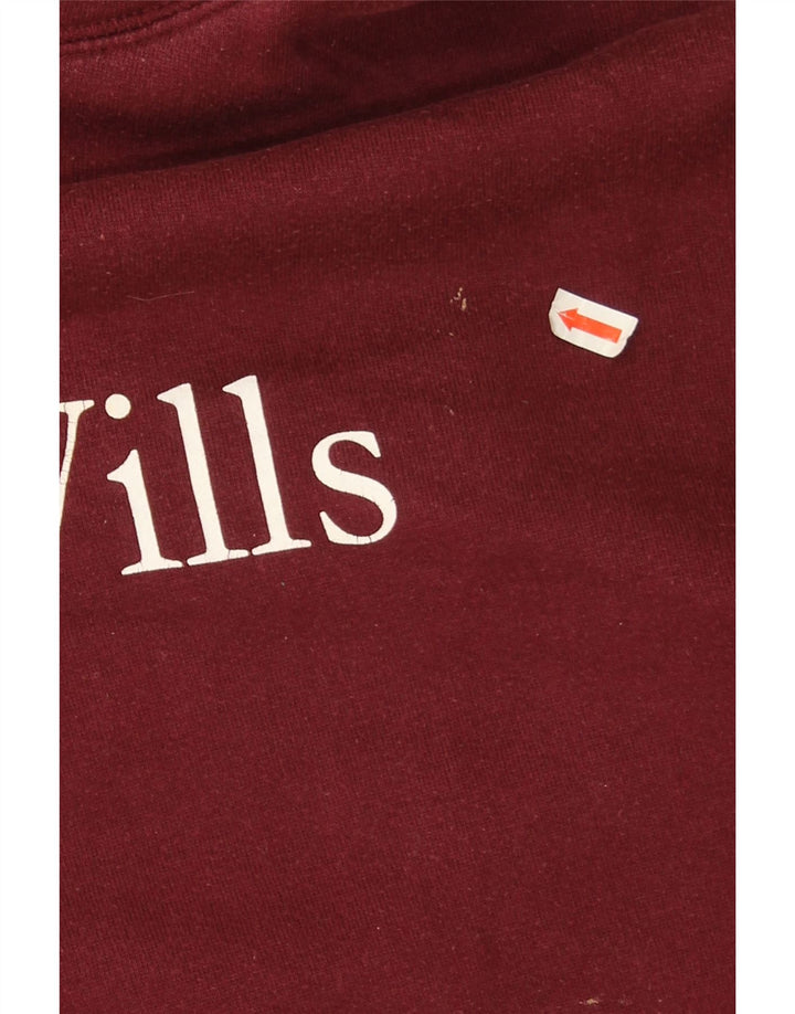 Jack Wills Mens Graphic Hoodie Jumper Large Maroon Cotton