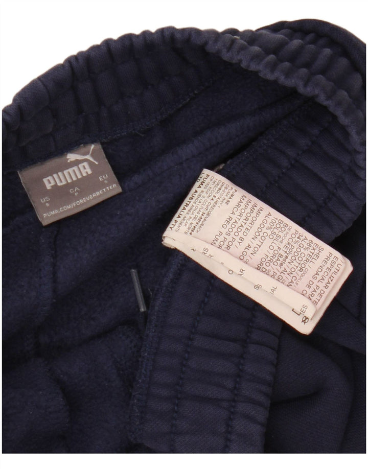 PUMA Mens Tracksuit Trousers Small  Navy Blue Cotton