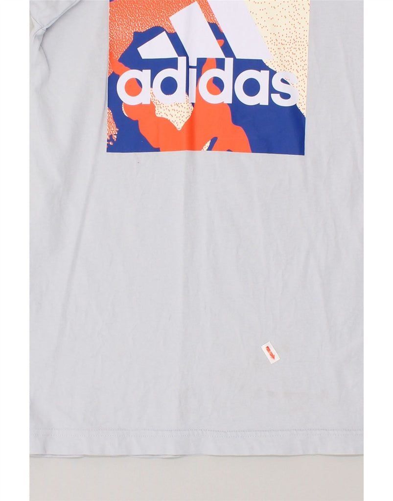 ADIDAS Boys Graphic T-Shirt Top 11-12 Years Blue Cotton Vintage Adidas and Second-Hand Adidas from Messina Hembry 