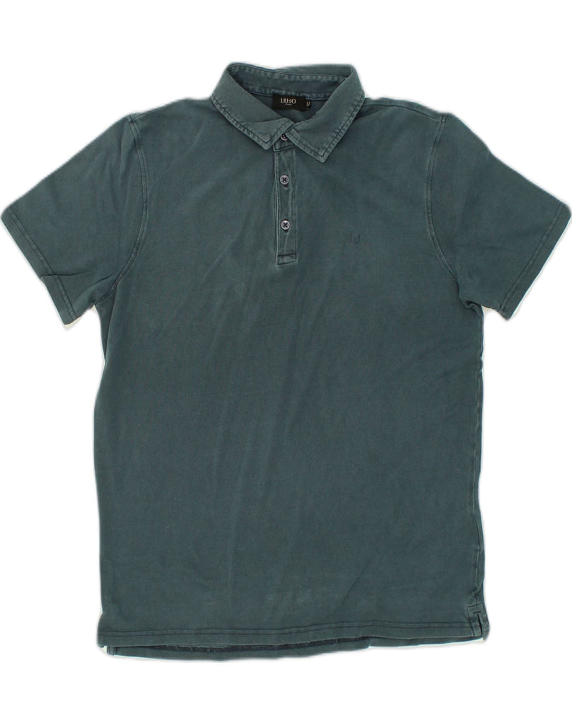 LIU JO Mens Polo Shirt Medium Green Cotton | Vintage Liu Jo | Thrift | Second-Hand Liu Jo | Used Clothing | Messina Hembry 