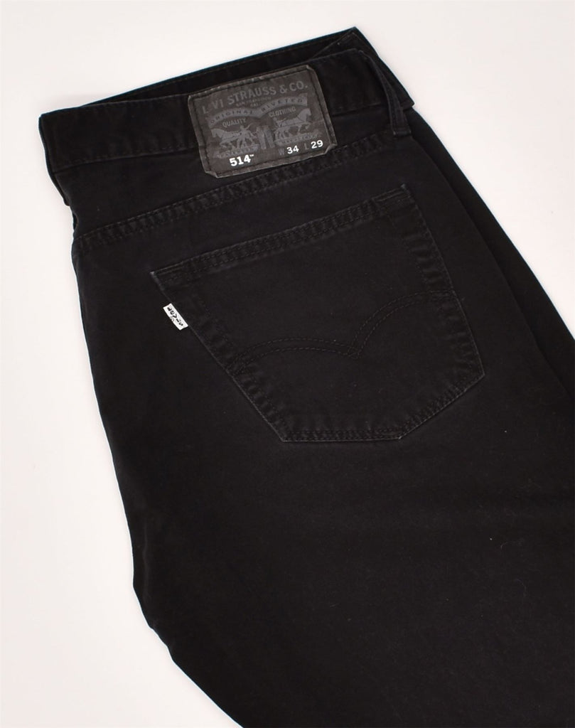 LEVI'S Mens 514 Straight Casual Trousers W34 L29  Black Cotton | Vintage Levi's | Thrift | Second-Hand Levi's | Used Clothing | Messina Hembry 