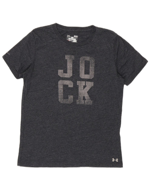 Under Armour Womens Heat Gear Graphic T-Shirt Top UK 10 Small Grey