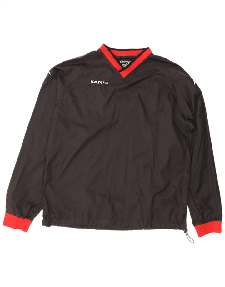 KAPPA Mens Pullover Tracksuit Top 2XL Black Colourblock Polyester